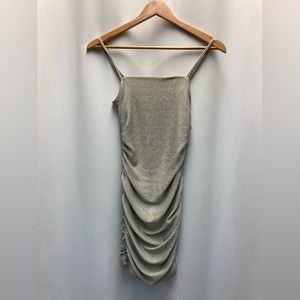 Forever 21 Sparkly Silver Ruched Bodycon Dress